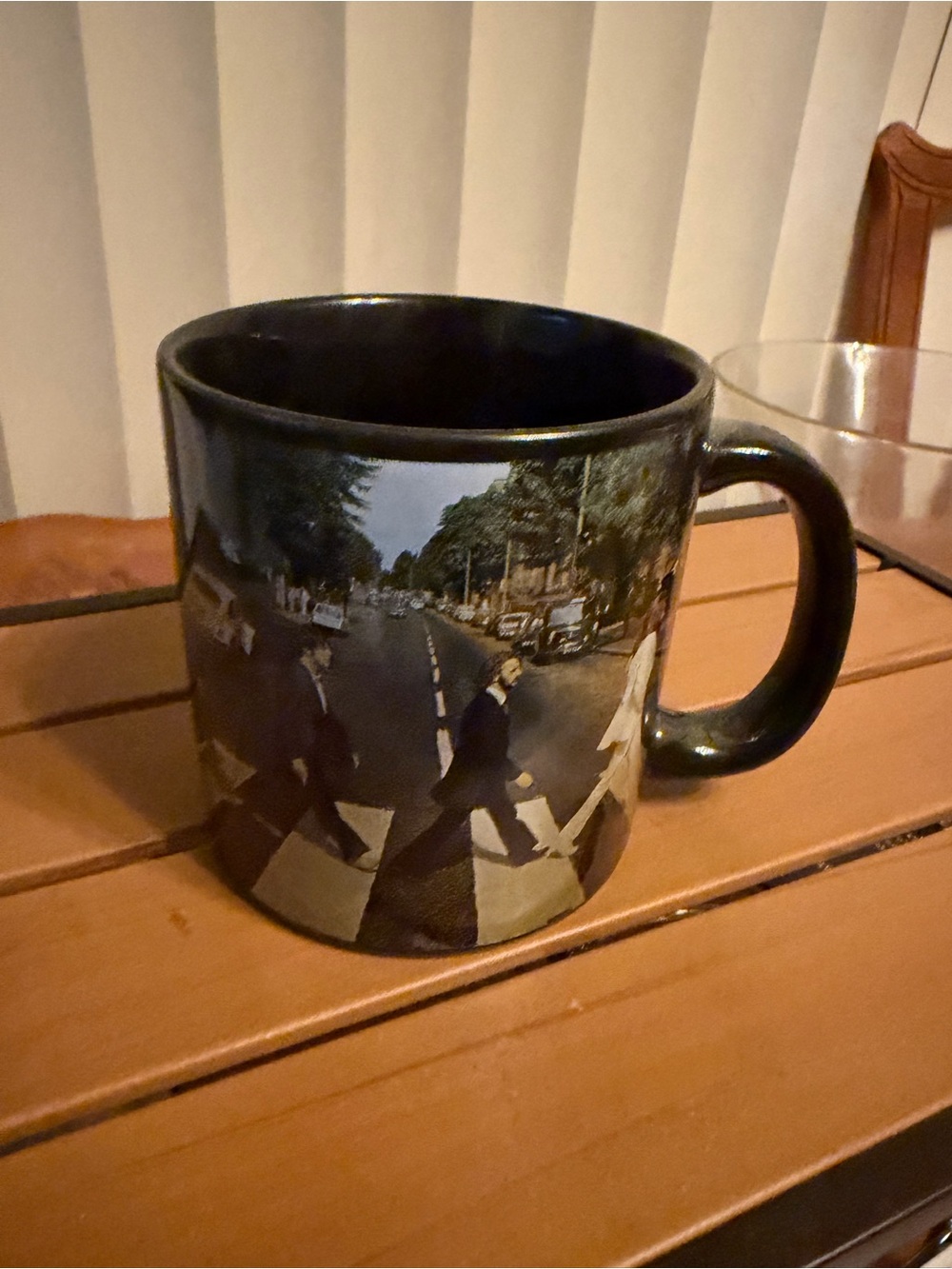 Black Ceramic Mug with Abbey Road Photo Wrap